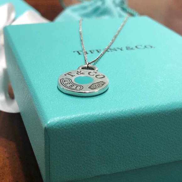 Tiffany & Co. Blue Enamel Round Pendant Necklace - Picture 3 of 16